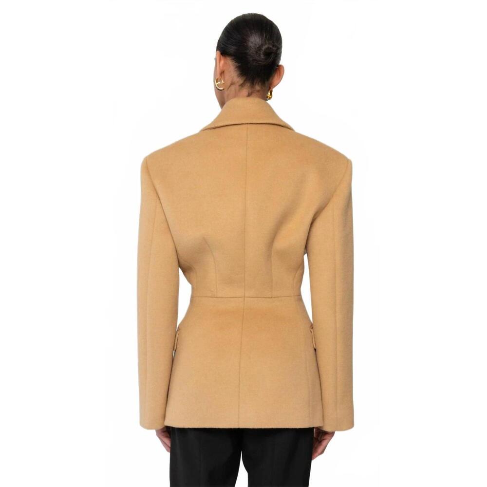 NEW RONNY KOBO calla short wool coat in camel - Picture 3 of 3